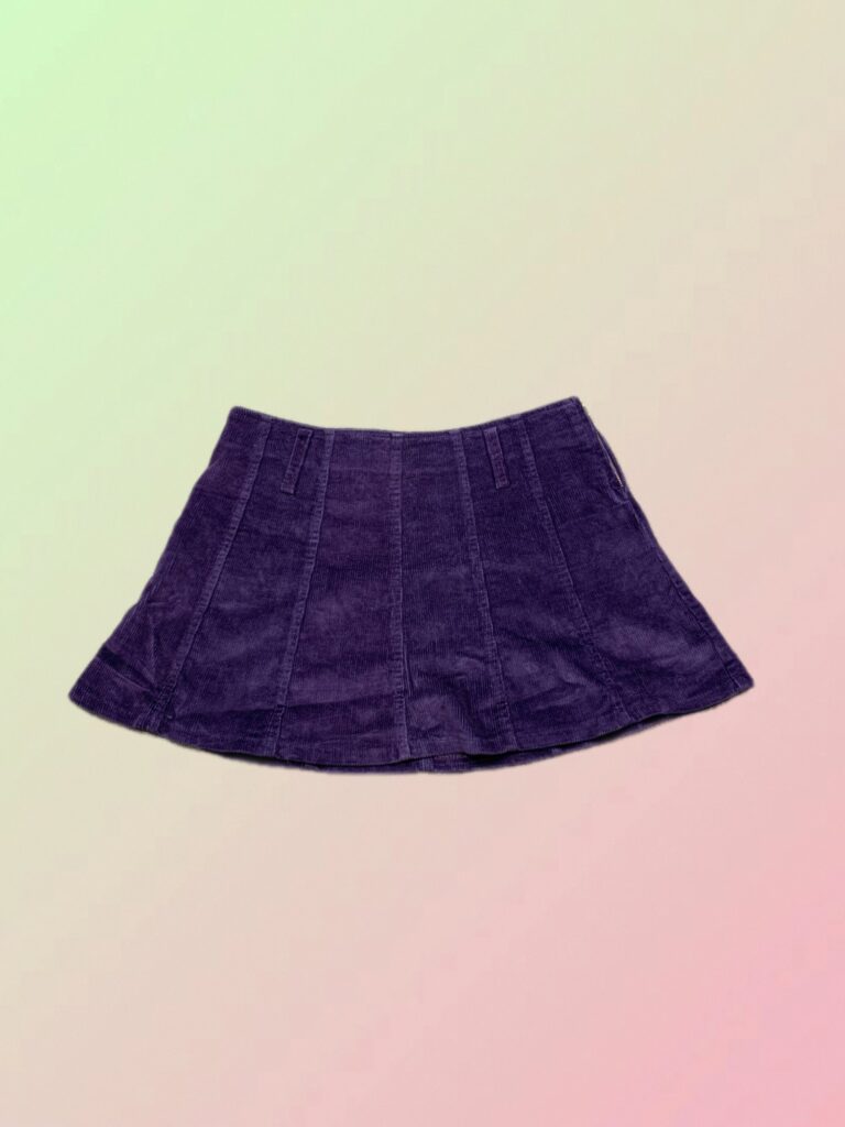 Y2K Purple Corduroy A-Line Mini Skirt