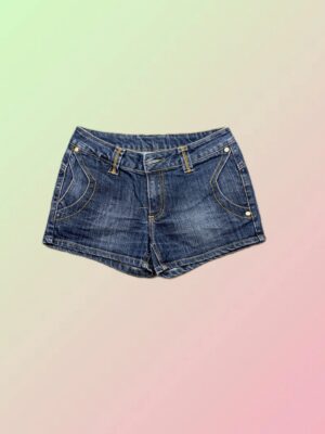 Y2K Dark Blue Low Rise Denim Hot Pants Short