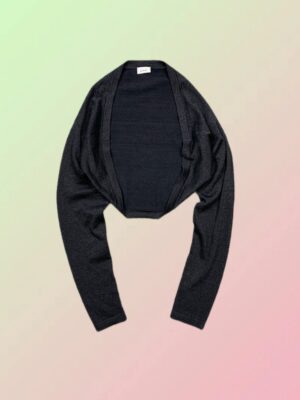 Pimkie Y2K Black Metallic Knit Cropped Bolero Shrug