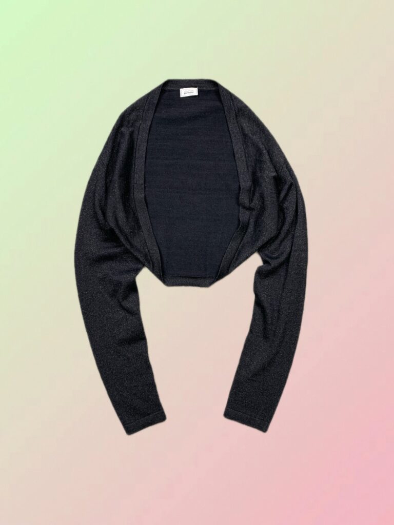 Pimkie Y2K Black Metallic Knit Cropped Bolero Shrug