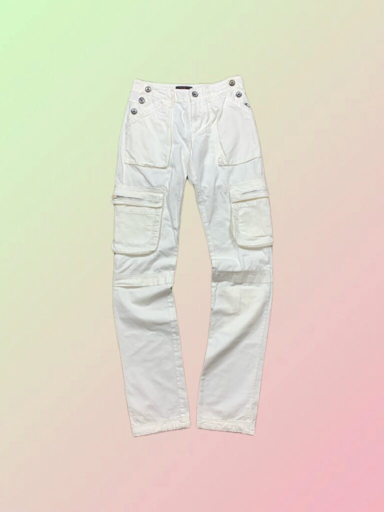 LJ Y2K White Utility Cargo Pants