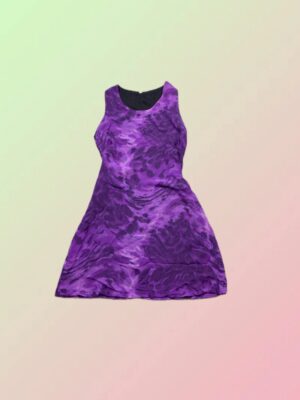 Y2K Purple Abstract Print Sleeveless Mini Dress
