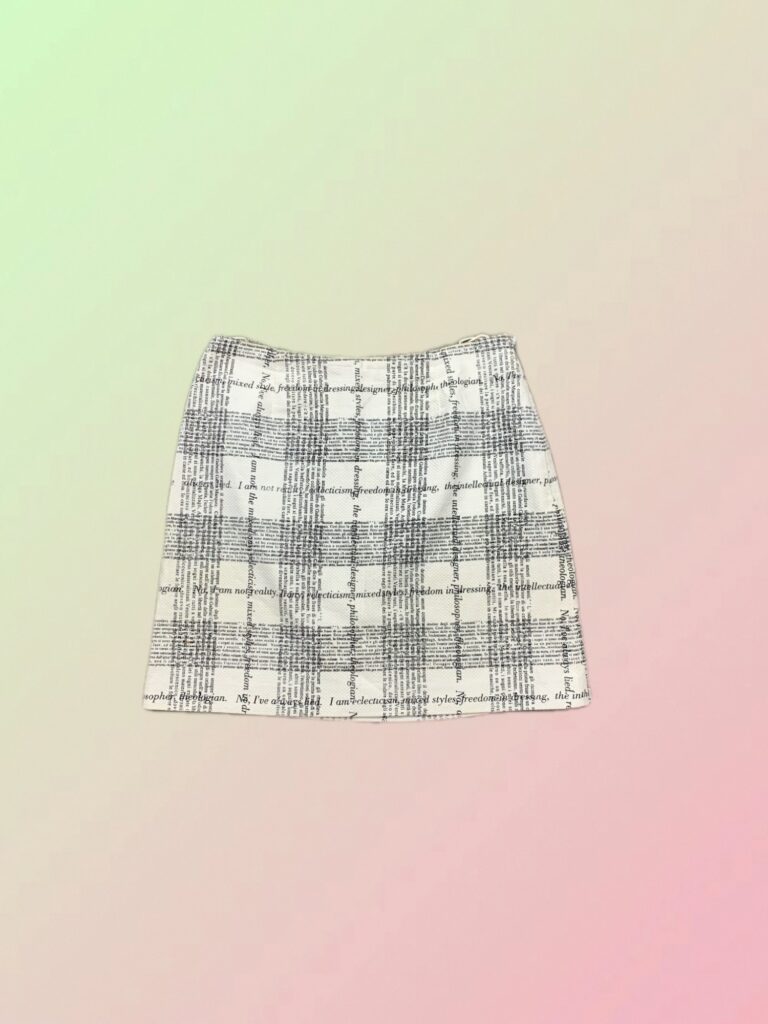 Y2K Newspaper Print Mini Skirt