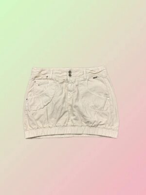 Y2K Beige Utility Cargo Mini Skirt