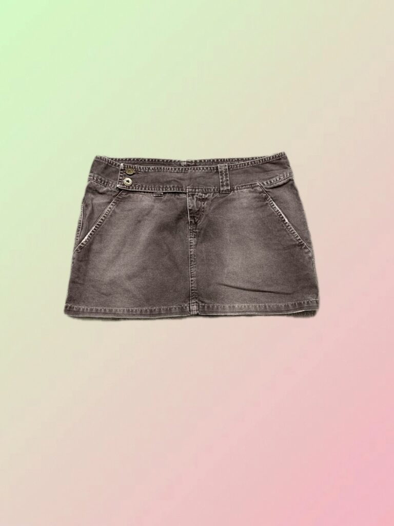 Liu Jo Y2K Brown Washed Low Rise Micro Mini Skirt