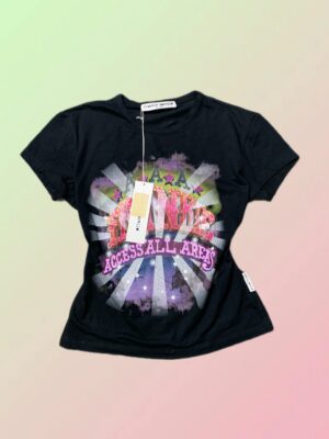 Y2K Frankie Morello Black Access All Areas Graphic T-Shirt