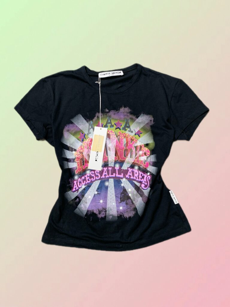 Y2K Frankie Morello Black Access All Areas Graphic T-Shirt