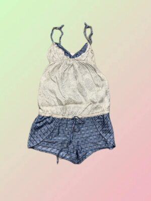 Custo Barcelona Y2K Blue & Silver Babydoll Cami Top with Sequin Detail