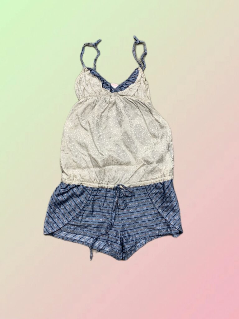 Custo Barcelona Y2K Blue & Silver Babydoll Cami Top with Sequin Detail