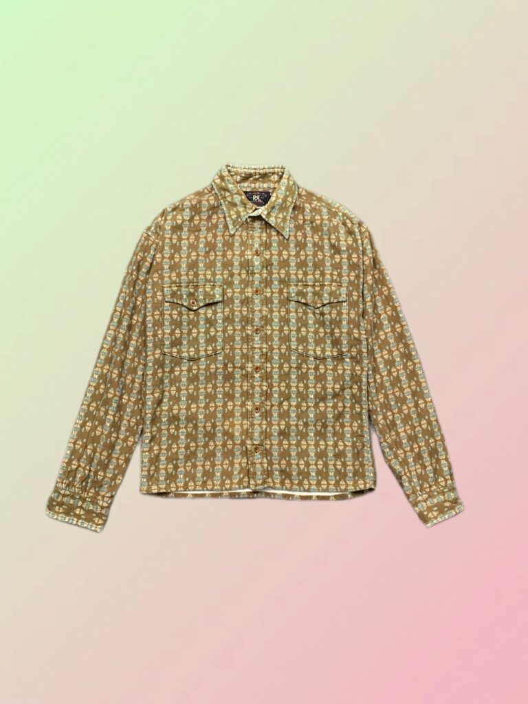 Vintage RRL Ralph Lauren Western Geometric Print Men Shirt