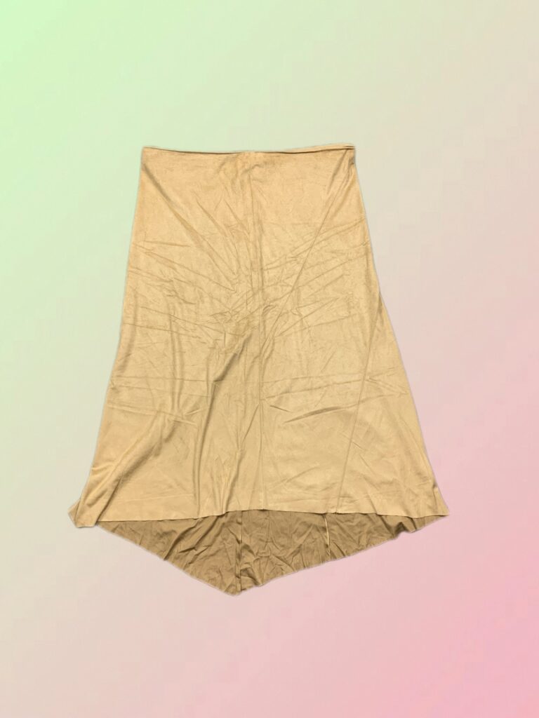 Y2K Beige Asymmetric Handkerchief Midi Skirt