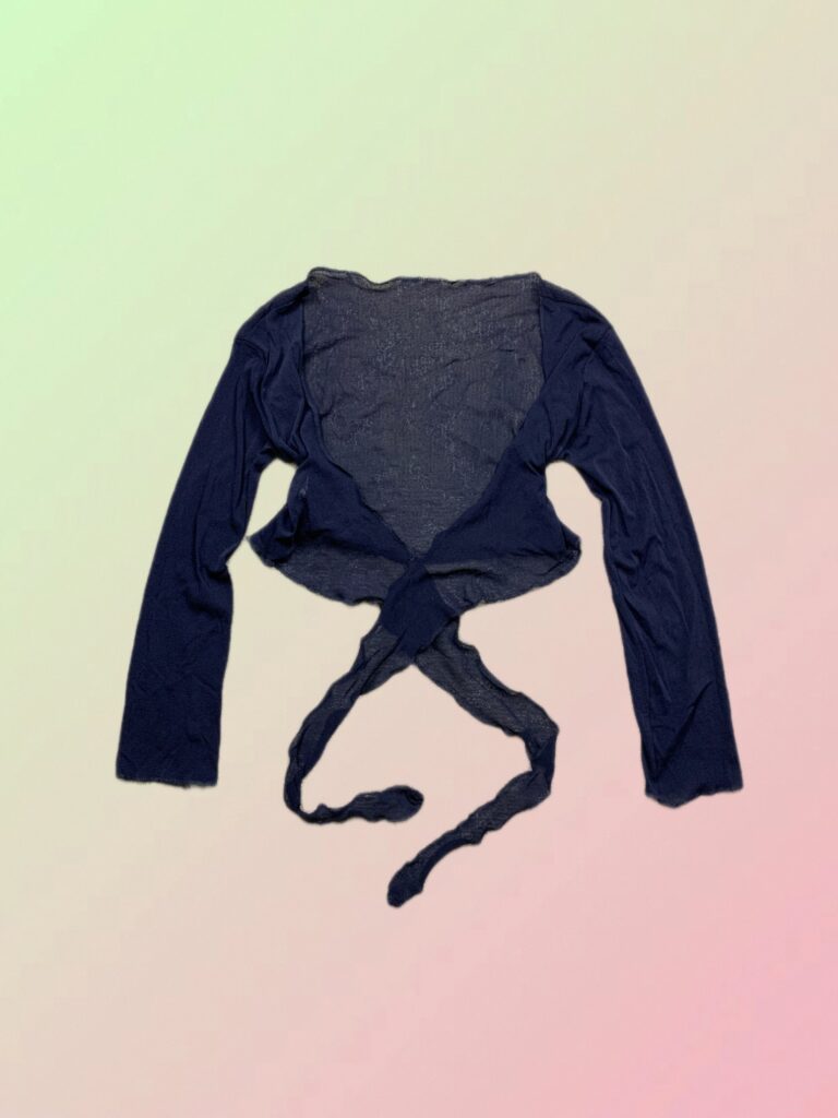 Y2K Black Sheer Tie Front Bolero Shrug