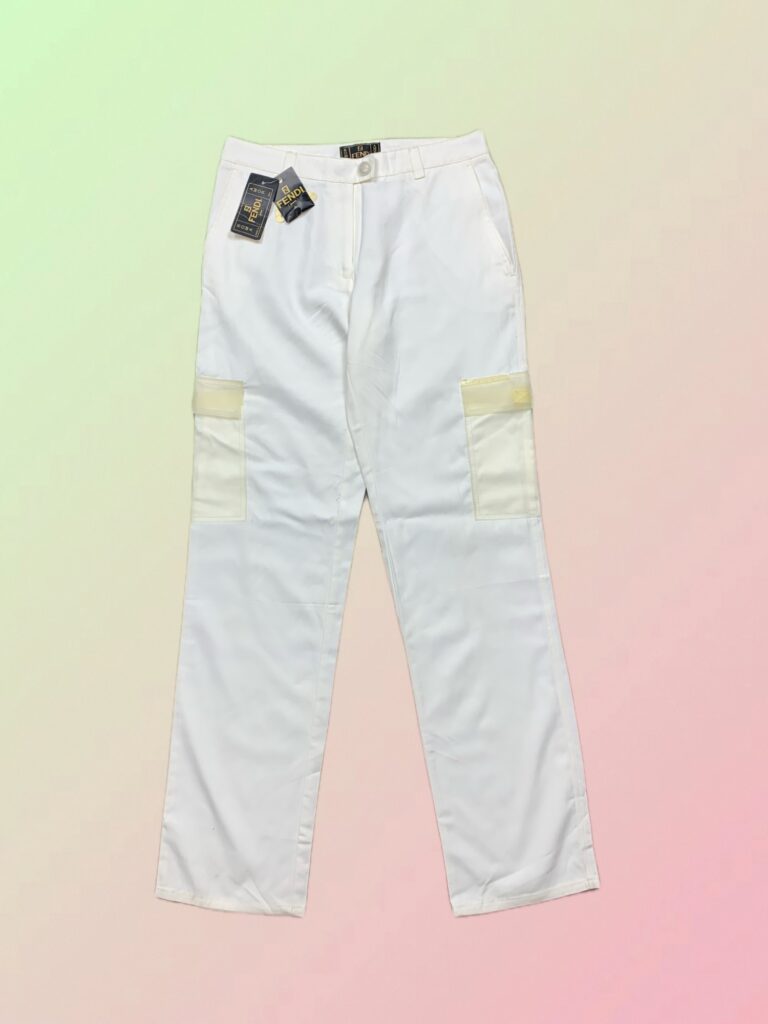 Fendi Y2K White Cargo Pants