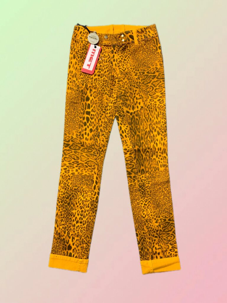 MET Jeans Y2K Orange Leopard Print Pants
