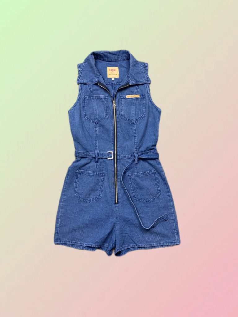 Y2K Blue Denim Utility Playsuit