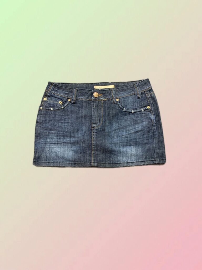 Miss Pink's Y2K Dark Wash Denim Mini Skirt