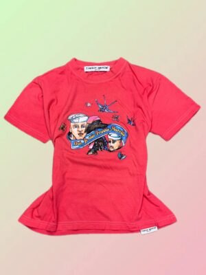 Frankie Morello Y2K Red Graphic T-Shirt